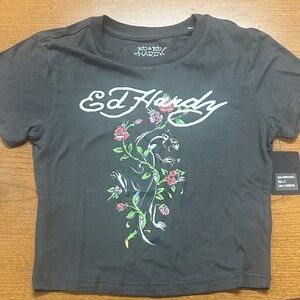 ED by ED hard designs charcoal cropped T-shirt